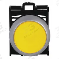 EATON Flush Push Button: 22 mm Mounting Size, Non-Metallic, Momentary (MPN M22-DL-Y). Key specifications — Brand: EATON; Action: Momentary; Series: M22; Push Button Material Type: Non-Metallic.