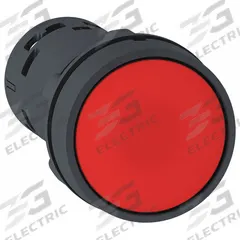 SCHNEIDER Flush Push Button: Red, 22 mm Mounting Size, Non-Metallic, Momentary (MPN XB7NA45). Key specifications — Brand: SCHNEIDER; Action: Momentary; Series: XB7; Push Button Material Type: Non-Metallic.