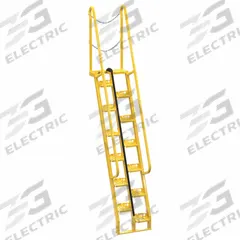 VESTIL Alternating Tread Stairs: 11.5 ft Overall Ht, Steel, 350 lb Load Capacity, Perforated (MPN ATS-8-68). Key specifications — Color: Yellow; Brand: VESTIL.