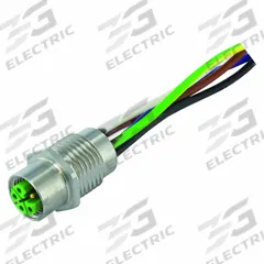 MURRELEKTRONIK Cordset: M12 Female – Front Mounting Receptacle, L, 4 Pins, 0.5 m Wire Lead Lg (MPN 7000-P4192-9440050). Key specifications — Cable Jacket Material: PUR; IP Rating: IP66K; Brand: MURRELEKTRONIK; Wire Size: 1.5 sq mm; Coding: L.