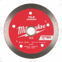 MILWAUKEE Diamond Saw Blade: Granite/Marble/Tile, 4 1/2 in Blade Dia., 5/8 in_7/8 in Arbor Size (MPN 49-93-9204). Key specifications — attr1097734: Wet/Dry; attr1097738: Angle Grinder; attr1097751: MILWAUKEE.