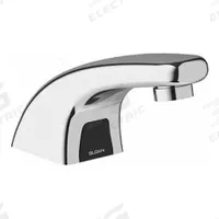 SLOAN Bathroom Sensor Faucet: Optima, Brass, Chrome Finish, Single-Post, Battery, Back-Check Tee (MPN EBF-615-4-BAT-TEE-CP-0.5GPM-MLM-IR-FCT). Key specifications — Brand: SLOAN; Includes: Quick Connect Fittings; Series: Optima.
