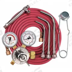 SMITH EQUIPMENT Acetylene Air Outfit: Soft Flame, CGA-520, External Lighter, Handi-Heet Series (MPN NE835A). Key specifications — Kit Series: Handi-Heet; Flame Type: Soft; Compatible Fuel Cylinder Size: B; Included Acetylene Regulator CGA Number: CGA-520; Included Tip Manufacturer Part Number: NE180-2; Connection Type: Threaded; Manufacturer Part Number: NE835A; Brand: SMITH EQUIPMENT.