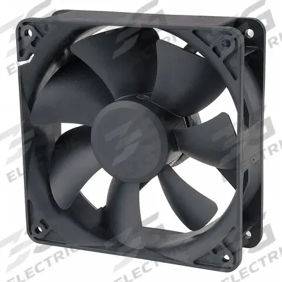 Dayton Axial Fan: 80 cfm_105 cfm Airflow @ 0.000 in SP, 4 11/16 in Ht, 1 in Dp - Wet-Location Square Axial Fans