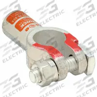 QUICKCABLE Battery Terminal: Straight, Crimp, 2/0 ga, Orange Color, Positive, Copper/Tin (MPN 4020-525-001P). Key specifications — Contact Material: Copper; Alignment: Straight; Color Code: Orange; Connection Type: Crimp; Gauge: 2/0 ga; Polarity: Positive; Brand: QUICKCABLE.