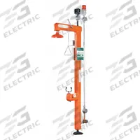 GUARDIAN EQUIPMENT Shower with Eyewash: Floor Mnt, No Bowl, Galvanized Steel Pipe, 120 V AC, GFR3117. Key specifications — Voltage: 120 V AC; Features: Self Draining; Electrical Connection: Hardwired; Brand: GUARDIAN EQUIPMENT; Indicators: Alarm.