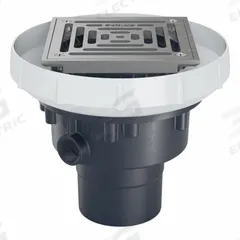 ZURN Floor Drain: 5 in Overall Dia, 5 in Grate Size, 2 in Nominal Pipe Size, Solvent Weld, PVC (MPN EZ-PV2-ST-SS). Key specifications — Color: Silver; Connection Type: Solvent Weld; Brand: ZURN; Includes: Stainless Mesh Screen.