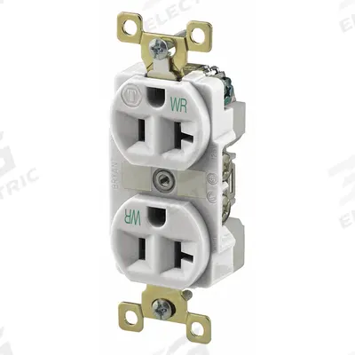 BRYANT Receptacle: Duplex, 5-20, White, 125V AC, 20 A, 2 Pole / 3 Wire (MPN BRY5362WWR) - General Purpose Receptacles