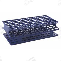 Tube Rack: 2 3/8 in Overall Wd, 8 in Overall Ht, 4 1/8 in Overall Lg, POM, Blue, (72) Wells (MPN HS27511B). Key specifications — Material: POM; Mounting Location: Benchtop; Color: Blue; Product Type: Test Tube Rack; Total Holding Capacity: (72) Wells; Brand: HEATHROW SCIENTIFIC.