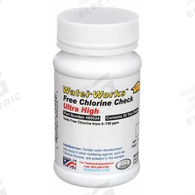 INDUSTRIAL TEST SYSTEMS Test Strips: Free Chlorine, 0 to 750 ppm Free Chlorine, Strip - Single-Parameter Test Strips
