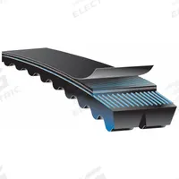 GATES Banded Cogged V-Belt: BX95, 2 Ribs, 98 in Outside Lg, 1 13/32 in Top Wd, 13/32 in Thick (MPN 2/BX95)
