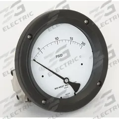 MIDWEST INSTRUMENT Differential Pressure Gauge: Back, 1/4 in NPT Female, Model 142, 4 1/2 in Dial (MPN 142-SC-00-OO-20P). Key specifications — Sensor Type: Diaphragm; Series: Model 142; Housing Material: 316 Stainless Steel; Certificate of Calibration: Not Included.