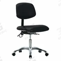 ESD Chair: Vinyl, Armless, Ht Range 19 in to 24 in, 18 1/2 in Seat Wd, 17 in Seat Dp, 5 Casters (MPN BR-ESD-VDHCH-CR-T1-A0-EC-ESDBLK). Key specifications — Foot Support: No; Back Tilt Backward: 13.5°; Back Tilt Forward: 10.5°; Base Material: Aluminum; Brand: APPROVED VENDOR; Product Type: ESD Chair; ESD-Safe: ESD-Safe; Seat Tilt Backward: 3°.