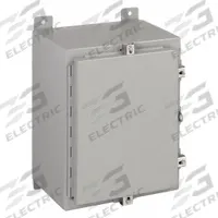 WIEGMANN Enclosure: Steel, 16 in x 16 in x 6 in, NEMA 12/13/4, Solid Cover, Hinged (MPN N4161606). Key specifications — Closure Method: Padlock Hasp; Brand: WIEGMANN; Knockouts: Not Included.