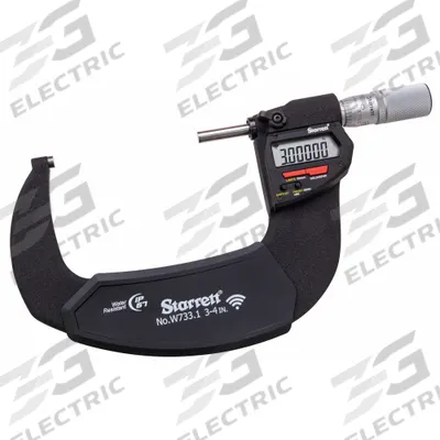 STARRETT Wireless Digital Micrometer: 5 in to 6 in /127 mm to 152 mm, Inch/Metric - Micrometers with SPC Output for Harsh Environments