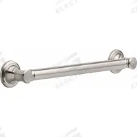 DELTA Wall Grab Bar: Straight, 18 in Lg, 1 1/4 in Dia, Stainless Steel, Stainless Steel, DELTA (MPN 41618-SS). Key specifications — Brand: DELTA.