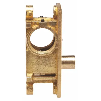 KABA ILCO Bottom Rail Lock: 4 3/4 in Lg, 1 5/16 in Wd, 1 9/16 in Ht - Rail Locks for Glass Doors