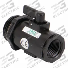 BANJO Manual Two-Way Ball Valve: 1/2 in, Straight, FNPT x MNPT, 300 psi Max. Pressure (CWP), Lever (MPN LV050100MTV). Key specifications — Brand: BANJO; Handle: Lever.