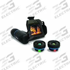 FLIR Gas Imaging Camera: 25° x 19°, SD Card/USB/Wireless, 640 x 480, Digital Display/Sound (MPN FLIR GF77-HR-6HR). Key specifications — Focus Method: Manual; Manufacturer Part Number: FLIR GF77-HR-6HR; Brand: FLIR; Field of View: 25° x 19°; Intrinsic Safety: Not Specified Intrinsically Safe; Lens Angles Included: 6.4°, 25°; Features_Broad: Bluetooth; Lens Types_ Broad: High-Range Lens.