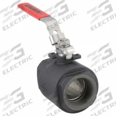 KECKLEY Manual Two-Way Ball Valve: 2 in, Carbon Steel, Straight, FNPT x FNPT, Full Port Ball Port (MPN BVS2THFCSRGSL-200). Key specifications — Brand: KECKLEY; Handle: Locking Lever.