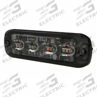ECCO Warning Light: Emergency Vehicle Perimeter Light, Amber/Green/Red/White, 3/8 in Overall Wd, LED (MPN ED3802RGAW-WWG). Key specifications — Operating Voltage: 12-24V; Number of Flash Patterns: 22; Includes: Mounting Hardware; Electrical Connection: 22 AWG Cable; Mount Type: Bolt; Brand: ECCO; Shape: Rectangular; Lighting SAE Class Rating: SAE Class 1.
