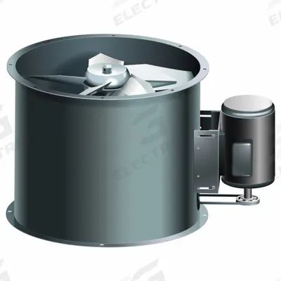 ACME Tubeaxial Fan: Clean Air, 30 5/8 in Blade, 13,096 cfm @ 0.000 in SP, 208-230/460V AC - Low Sound, Clean Air Belt Drive Fans with Drive