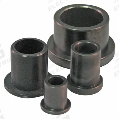 BUNTING BEARINGS Sleeve Bearing: MDS-Filled Nylon, 3/16 in Bore, 5/16 in OD, 1/4 in Overall Lg - Wear-Resistant Plastic Flanged Sleeve Bearings