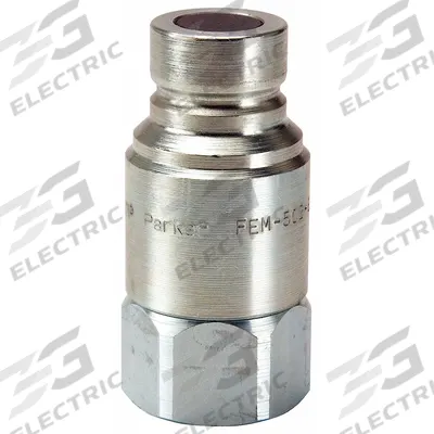 PARKER Hydraulic Quick Connect Hose Coupling: 1 in Coupling Size, Steel - FEM Series Hydraulic Quick-Connect Coupling Plugs