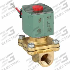 REDHAT Solenoid Valve: 2-Way, Normally Closed, 1/2 in Pipe Size, 12V DC, Watertight, High Flow (MPN 8210G002). Key specifications — Pipe Size: 1/2 in; Voltage: 12V DC; Brand: REDHAT; Coil Enclosure: Watertight.