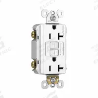 PASS & SEYMOUR Duplex GFCI Receptacle: Duplex, 5-20, White, GFCI, 125V AC, 20 A, 2 Pole / 3 Wire (MPN 2097TRWB100M). Key specifications — Brand: PASS & SEYMOUR.