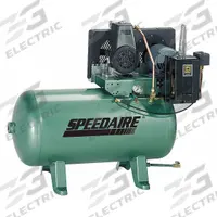 SPEEDAIRE Electric Air Compressor: 0.75 hp, 1 Stage, Horizontal, 30 gal, 2.1 cfm, 90 psi, Base Model (MPN 5Z697). Key specifications — attr48430: SPEEDAIRE; attr48445: 60 Hz; attr48450: 208-240V AC; attr48474: Three; attr48487: Horizontal.
