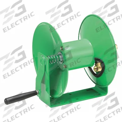 SPEEDAIRE Hand Crank Hose Reel: 50 ft (3/8 in I.D.), 18 in L x 10 5/8 in W x 11 5/8 in H - Lightweight Hand-Crank Hose Reels with U-Base