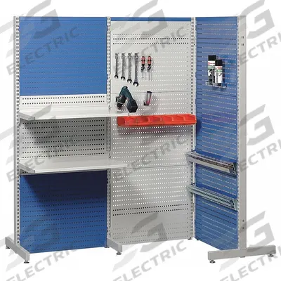TRESTON Corner Joint: 2 5/8 in x 1 1/2 in x 1 1/2 in, Steel, Gray - Corner Joints for Square-Hole Pegboard Floor Racks