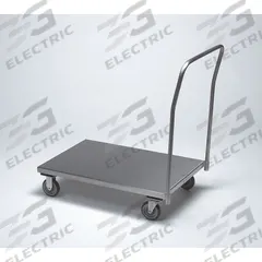 JAMCO Platform Truck: 1,200 lb, 48 in L x 24 in W x 9 in H Deck, 8 in Caster Dia, Solid Deck, Smooth (MPN XP248N800). Key specifications — Brand: JAMCO; Caster/Wheel Configuration: (2) Rigid; Color: Silver; Caster Wheel Width: 3 in.