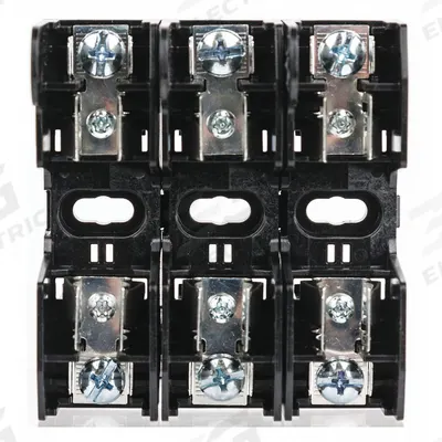 BUSSMANN Fuse Block: Open Block Design, 3 Pole, 250 V AC, Screw - Fuse Blocks for UL Class H & K Fuses
