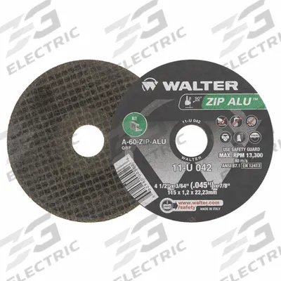 WALTER SURFACE TECHNOLOGIES Abrasive Cut-Off Wheel: Type 1, 4 1/2" x 3/64" x 7/8" - General Purpose Cut-Off Wheels for Soft Metals