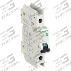 SCHNEIDER ELECTRIC IEC Miniature Circuit Breaker: 3 A Amps, 60V DC, 14kA at 120/240V AC, Screw Clamp (MPN M9F42103). Key specifications — Brand: SCHNEIDER; DC Voltage Rating: 60V DC; Max. AIR Rating: 14kA at 120/240V AC; Terminal Connection: Screw Clamp; AC Voltage Rating: 240/415V AC.