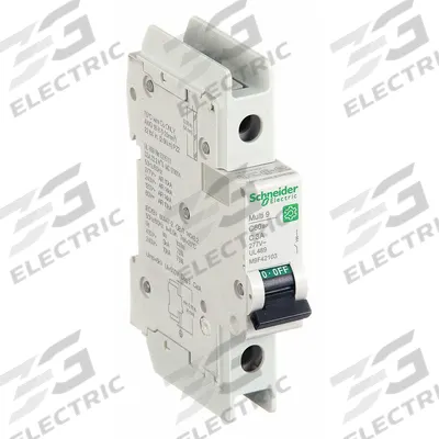 SCHNEIDER Miniature Circuit Breaker: 3 A Amps, 60V DC, 14kA at 120/240V AC - C-Curve, 1-Pole UL489 DIN Rail-Mount Miniature Circuit Breakers