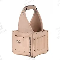 CLC Tool Tote: 8 1/2 in W x 8 1/2 in D x 15 in H, Tan, Leather, 17 Pockets, 5 Inside Pockets (MPN 526). Key specifications — Color: Tan; Brand: CLC; Material: Leather.