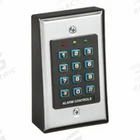 ALARM CONTROLS Keypad: 12 to 24V AC/DC, 5 A Current, Steel, 2 in Overall Lg, 2 3/4 in Overall Wd (MPN KP-100A). Key specifications — Material: Steel; Voltage: 12 to 24V AC/DC; Brand: ALARM CONTROLS; Product Type: Digital Keypad.