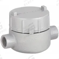 Conduit Outlet Body: Iron, GE, 3/4 in Trade Size, C Body, 19 cu in Body Capacity (MPN GECCT-2M). Key specifications — Series: For Standard Body; Compatible Conduit Trade Size: 3/4 in; Thread Gender: Female; Hub Style: Threaded; Cover Included: Yes; Body Style: C; Connection Type: Threaded; Back Type: Flat.