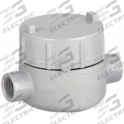 HUBBELL KILLARK Conduit Outlet Body: Iron, GE, 3/4 in Trade Size, C Body - C Round Body - Straight Type