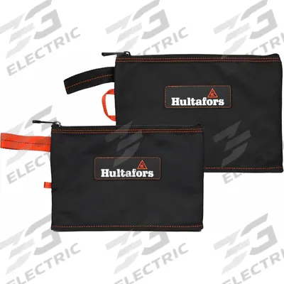 HULTAFORS TOOLS Tool Bag: 16 3/16 in W x 1/2 in D x 13 3/16 in H, Black, Ballistic Polyester - Polyester Flat Zippered Tool Bag Sets