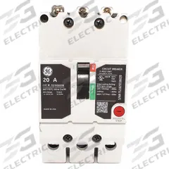 GE Molded Case Circuit Breaker: 20 A Amps, 35kA at 277/480V AC, Fixed, Lug, ABC (MPN TEYH3020B). Key specifications — Series: TEY; Max. AIR Rating: 35kA at 277/480V AC; Instantaneous Trip: Fixed; Terminal Connection: Lug; Phase Connection: ABC.