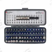 WIHA Impact Socket Bit Sets: SAE, 1/4 in Drive Size, 61 Pieces, Replaceable Insert, TerminatorBlue (MPN 76868). Key specifications — attr1204730: Replaceable Insert; attr1228046: 1/4 in; attr1204738: WIHA; attr1225719: 1/8 to 1/4 in (Hex SAE).