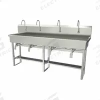 SANI-LAV Wash Station: 45 in Overall Ht, 77 in Bowl Lg, 8 in Bowl Dp, 2 gpm Flow Rate, 16 ga (MPN 58FK1). Key specifications — Includes Side Splash: Side Splash Not Included; Brand: SANI-LAV.