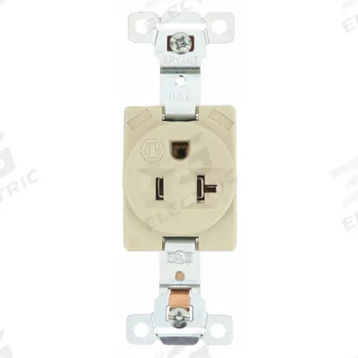 BRYANT Receptacle: Single, 5-20, Ivory, 125V AC, 20 A, 2 Pole / 3 Wire (MPN 5361I) - General Purpose Receptacles