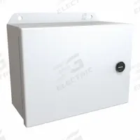 HAMMOND Electrical Enclosure: Steel, 6 in x 8 in x 4 in, NEMA 12/13/3R/4, w/Panel, Solid Cover, IP66 (MPN EJ683LG). Key specifications — Closure Method: Latches; Brand: HAMMOND; Knockouts: Not Included.