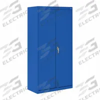 SANDUSKY Shelf Cabinet: 36 in x 18 in x 72 in, Swing Handle & Cam lock, 24 ga Panel Thick, Frame (MPN VF41361872-06). Key specifications — Cabinet Color: Blue; Method of Construction: Welded; Base Type: Frame; Assembled: Assembled; Mobility: Stationary; Adjustable Shelves: Fixed; Cabinet Finish: Powder Coated; Cabinet Material: Steel.