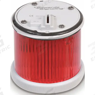 EDWARDS SIGNALING Tower Light Module: Flashing/Steady, 240V AC, Red, 70 mm Overall Dia - Multimode Light Modules